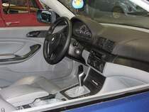 BMW 3-er E46 Interieur, fotografiert auf der Automobil und Tuning Show, März 2017.