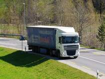 DAF XF Sattelschlepper unterwegs bei Truebschachen am 27.03.2017