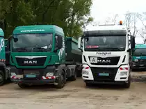 Zwei MAN TGS am 14.04.17 in Hanau in einen Industriegebiet