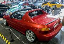 Honda Civic Del Sol getunt. Foto: 25.03.2017, Automobil und tuning Show, Budapest.