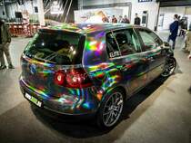 VW Golf V spezial-Lackierung. Foto: 25.03.2017, Automobil und tuning Show, Budapest.