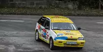 Suzuki Swift 2 mit einer kleinen  Verletzung   fotografiert auf der Rallye Sprint am 19.03.2017.
