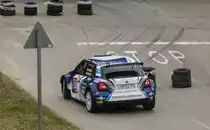 Skoda Fabia III R5 (Rückansicht) fotografiert auf der Rallye Sprint am 19.03.2017. 