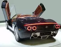 Spyker Preliator C8 Spyder, Heckansicht des Sportwagens aus den Niederlanden, V8-Motor von Koenigsegg, 5 Liter und 600PS, auf 100 St�ck limitiert, Autosalon Genf, M�rz 2017