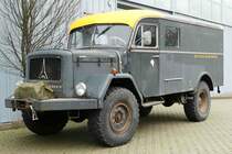 =Magirus 135 D 11, ein ehemaliges Fahrzeug der Deutschen Bundesbahn, gesehen bei der Technorama Kassel im März 2017