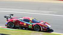 Sieger der GTe-Pro, Nr.:71 Ferrari 488 GTE, Einsatzteam AF Corse, Fahrer:  Davide Rigon & Sam Bird. Langstrecken-WM (FIA WEC)Lauf am 6.Mai 2017 in Spa Francorchamps