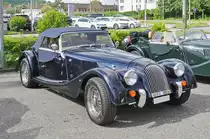 Morgan Plus 8 steht beim Pantheon Im Muttenz für eine Ausfahrt bereit. Die Aufnahme stammt vom 14.05.2017.