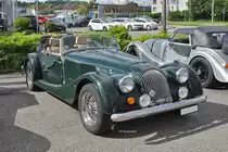 Morgan Plus 8 steht beim Pantheon Im Muttenz für eine Ausfahrt bereit. Die Aufnahme stammt vom 14.05.2017.