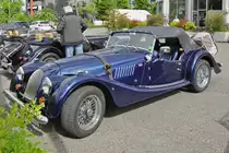 Morgan Plus 8 steht beim Pantheon Im Muttenz für eine Ausfahrt bereit. Die Aufnahme stammt vom 14.05.2017.