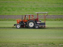 Traktor - Fiat 640 auf einem Feld bei Busswil am 04.05.2017