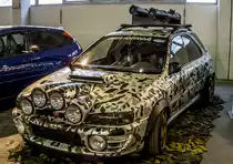 Subaru Impreza I Wagon, fotografiert auf der Automobil und Tuning Show, März 2017.