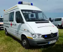=MB Sprinter vom DRK OV BODENHEIM/NACKENHEIM, gesehen auf dem Parkplatz der RettMobil Fulda, Mai 2017