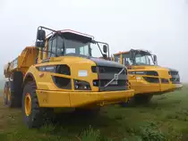 Zwei Volvo A 25G die beim Bau der B50n eingesetzt werden (14.05.2017)