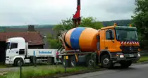 Betonanlieferung in Petersberg-Marbach, Mai 2017