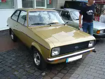 Ford Escort MK II. 1975 - 1980. Im Gegensatz zum Vorgängermodell wurde der MK II in Deutschland und nicht, wie der MK I in England entwickelt. Den Wagen gab es in etlichen
Leistungsstärken. Alle Motoren waren 4-Zylinderreihenmotoren. Oldtimertreffen Glandorf am 14.05.2017.
