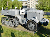 Das Citroen-Kegress C.6 P14 Halbkettenfahrzeug der deutschen Wehrmacht im Zentralmuseum des Großen Vaterländischen Krieges (Moskau, Mai 2016)