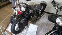 B.A.M. M70L von 1933. Dieses Motorrad der B.A.M. (Berlin-Aachener-Motorenwerke in Aachen) ist in Wirklichkeit nichts anderes, als eine belgische F.N. 350 Sahara mit dem B.A.M. Logo auf dem Tank. Aus wirtschaftspolitischen Gründen mußte der F.N. Montagebetrieb in Aachen ab 1933 zu dieser List greifen, da unter der damaligen Herrschaft des Regimes der Verkauf von ausländischen Produkten erschwert wurde. Motorradmuseum Ibbenbüren am 08.04.2017.