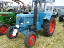 Lanz D2416. 1955 - 1960. Der liegend verbaute 1-Zylinderzweitaktdieselmotor hat einen Hubraum von 2617 cm³ und leistet 24 PS. Treckertreffen Wechte am 01.05.2017.
