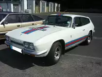 Reliant Scimitar GTE Overdrive. 1968 - 1975. Der Scimitar galt als der Vorreiter der sogenannten Kombicoupes. Motorisiert ist er wahlweise mit folgenden V6-motoren von Ford/England: 2495 cm mit 121 PS oder 2994 cm³ mit 146 PS. British Cars & Motorcycles Meeting in Krefeld am 11.06.2017.