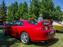 Toyota Supra der vierten Generation, Rückansicht, gesehen auf der XII. Lotus Retro Mobil Concours d´Elegance im Urpark des Lotus Hotels, Juni, 2017.