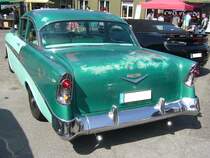 Heckansicht eines Chevrolet Series 2400C Bel Air Sedan des Modelljahres 1956. Primers 4th run am 25.05.2017 in Krefeld.