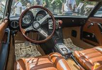 Interieur eines Alfa-Romeo Spider, ausgestellt auf der XII. Lotus Retro Mobil Concours d´Elegance im Urpark des Lotus Hotels, Juni, 2017.