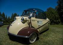 Messerschmitt Kabinenroller. Das Auto wurde auf der XII. Lotus Retro Mobil Concours d´Elegance im Urpark des Lotus Hotels ausgestellt , Juni, 2017.