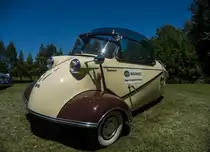 Messerschmitt Kabinenroller. Das Auto wurde auf der XII. Lotus Retro Mobil Concours d´Elegance im Urpark des Lotus Hotels ausgestellt , Juni, 2017.