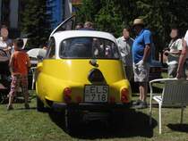 BMW Isetta Rückansicht, gesehen auf der XII. Lotus Retro Mobil Concours d´Elegance im Urpark des Lotus Hotels, Juni, 2017.