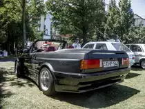 BMW Volger Cabrio (Rückansicht) auf dem Basis des BMW 3 E30, gesehen auf der XII. Lotus Retro Mobil Concours d´Elegance im Urpark des Lotus Hotels, Juni, 2017.