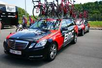 Mercedes Begleitfahrzeug des Team BMC am 17.6.17 vor dem Tour de Suisse Rennen in Schaffhausen.