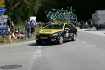 Škoda Begleitfahrzeug des Team Lotto Jumbo am 17.6.17 wärend des Tour de Suisse Rennens in Schaffhausen.