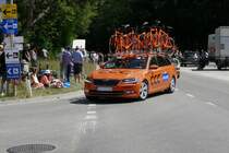 Škoda Begleitfahrzeug des Team CCC am 17.6.17 wärend des Tour de Suisse Rennens in Schaffhausen.