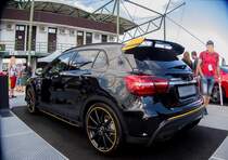 Mercedes-Benz GLA 45 AMG (Rückansicht). Das Auto wurde in Rahmen des DTM Rennens am 18.06.2017 ausgestellt.