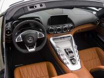 Innenraum eines Mercedes-Benz AMG GT Cabriolet. Foto: 18.06.2017.