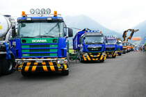 Scania und MAN von Reinhard Recycling am Trucker Festival in Interlaken.