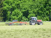 Massey Ferguson 365 bei der Arbeit bei Roches de Maron am 11.06.2017