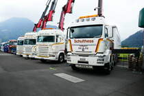 MAN und Scania von Schulthess am 24.6.17 am Trucker Festival in Interlaken.