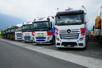 MB und Volvo von Emmi am 24.6.17 am Trucker Festival in Interlaken.