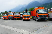 Fünf MB von Aregger Finsterwald am 24.6.17 am Trucker Festival in Interlaken.