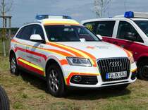 =Audi Q5 vom DRK OV BODELSHAUSEN, gesehen auf dem Parkplatz der RettMobil 2017 in Fulda - Mai 2017