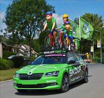 Skoda Octavia als Werbefahrzeug in der Caravane du Tour auf den Straßen durch Luxemburg unterwegs.  03.07.2017