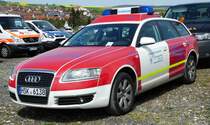 =Audi A 6 als Kommandowagen des Feuer- und Katastrophenschutzes des Hochsauerlandkreises, steht auf dem Parkplatz der RettMobil 2017 in Fulda - Mai 2017