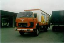 Coop Berner Oberland Nr. 1/BE 8884 Saurer Thun, Garage STI (der letzte Saurer fr Coop Berner Oberland!)