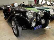 =Jaguar SS 100 Replik, Bj. 1973, gesehen bei der Retro Classic in Stuttgart - März 2017