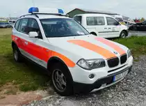=BMW vom DRK KV TAUBERBISCHOFSHEIM, gesehen auf dem Parkplatz der RettMobil 2017 in Fulda - Mai 2017