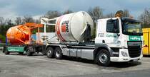 =DAF CF transportiert Baustoffsilos und rastet im April 2017 an der A 3