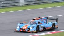 34 Tockwith Motorsports Ligier JS P217 LMP2 in Gulf-Lackierung Fahrzeug der Fahrer: Nigel Moore & Philip Hanson. FIA WEC 6h Nürburgring am 16.7.2017 auf der Start und Zielgeraden