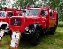=Magirus-Deutz als Feuerwehrfahrzeug der Fw. Feuerwehr ORTENBERG steht im Mai 2017 in der Burgenstadt Schlitz