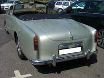Heckansicht eines Alvis TD 21 MKI Cabriolet. 1958 - 1962. Besucherparkplatz der Düsseldorfer Classic Remise am 19.07.2017.